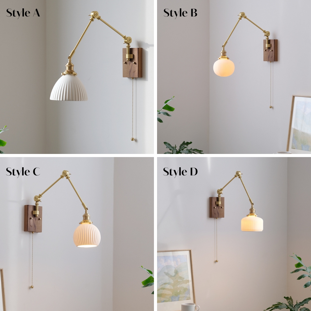 Hout Glas Keramiek Wandlamp - 121WL