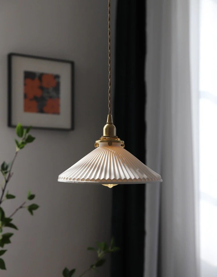 Gecanneleerde keramische hanglamp - 101PL