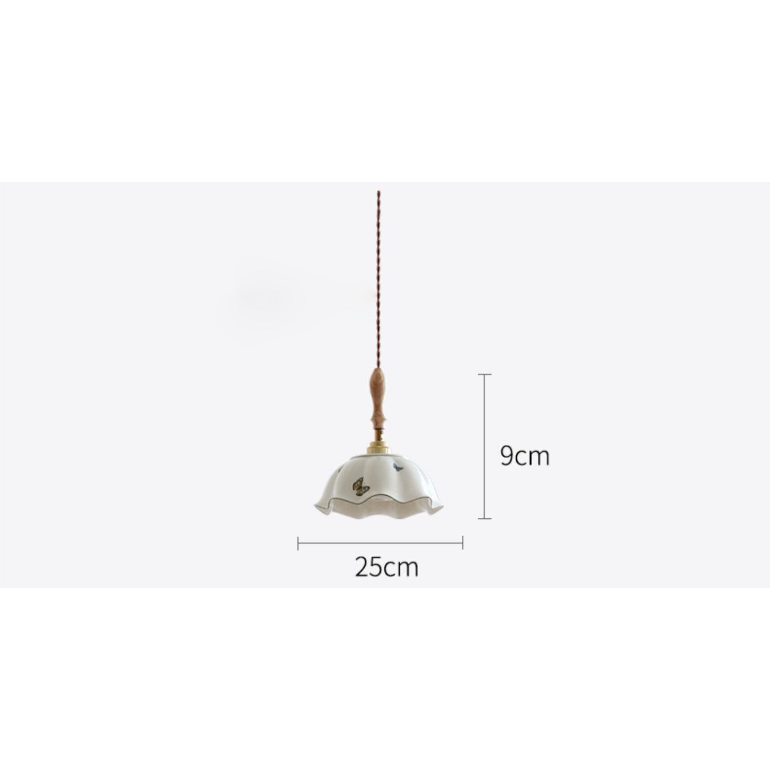 Bloem Keramiek Houten Hanglamp - 115PL