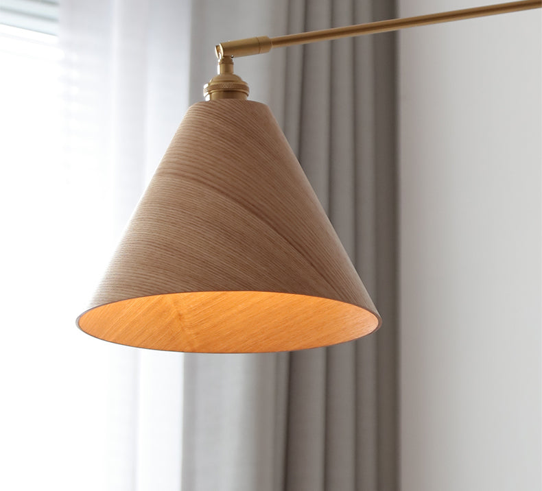 Houten messing hangende staaflamp - 101RPL