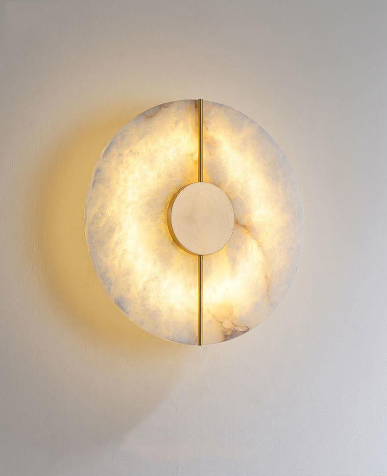Marmeren albasten messing wandlamp - 206MWL
