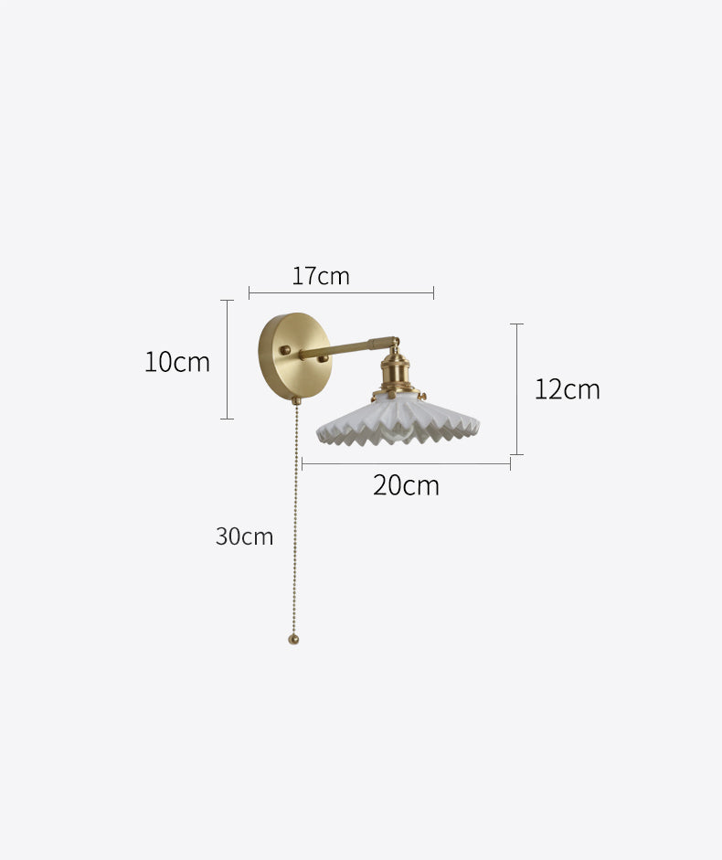 Gecanneleerde witte keramische wandlamp - 207ST