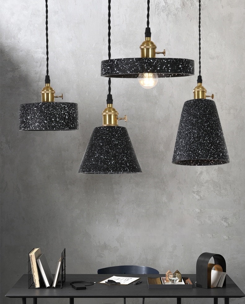 Zwarte Cement Hanglamp - 106CM