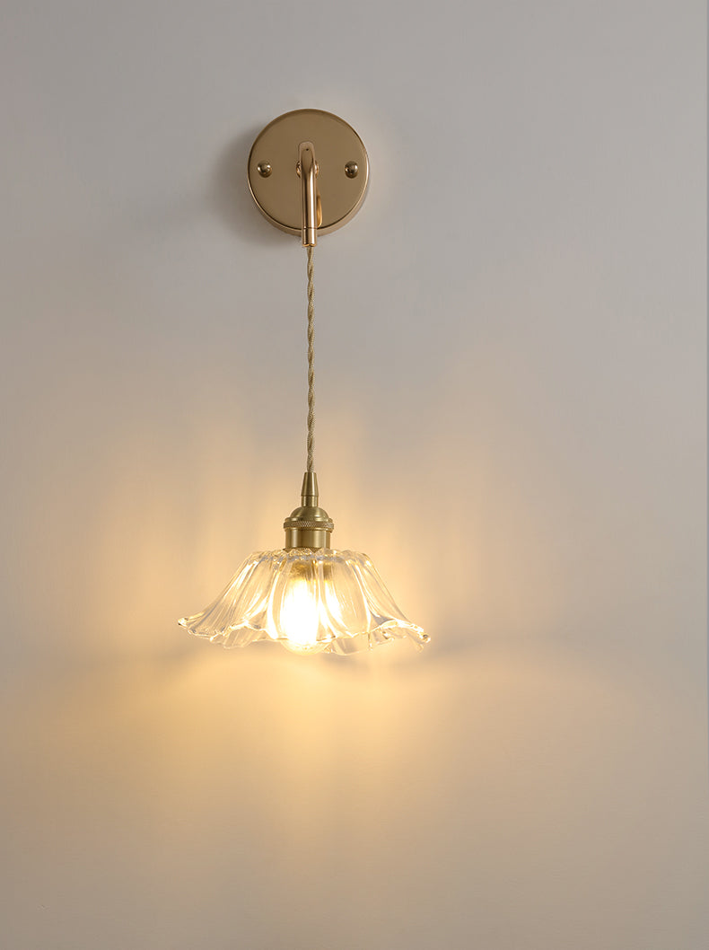 Bloemglas Messing Wandlamp - 203GBWL