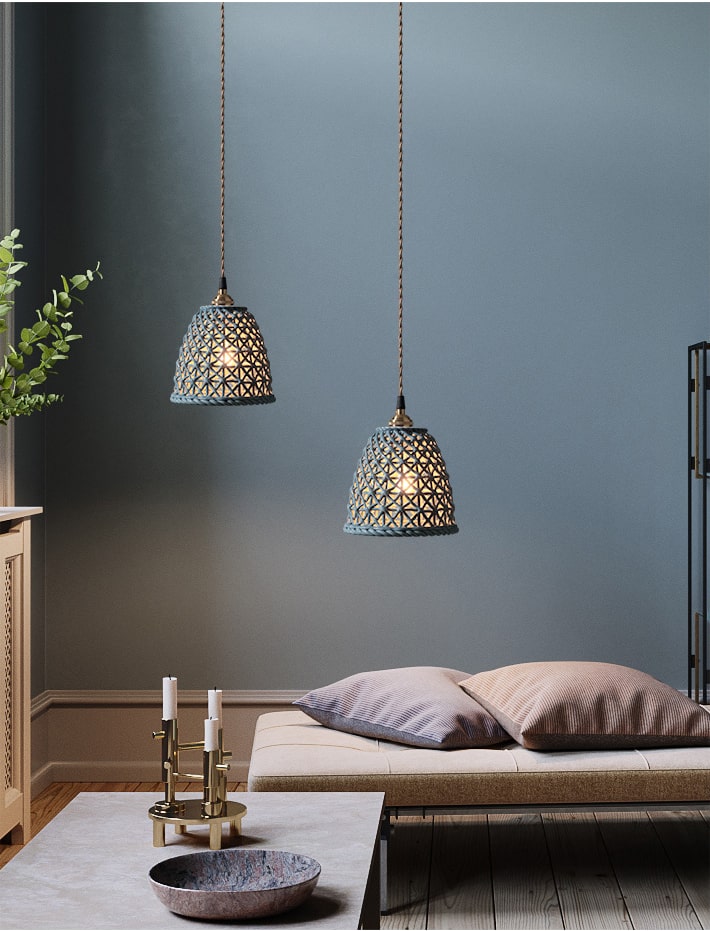 Hanglamp van gevlochten keramiek - 202CPL