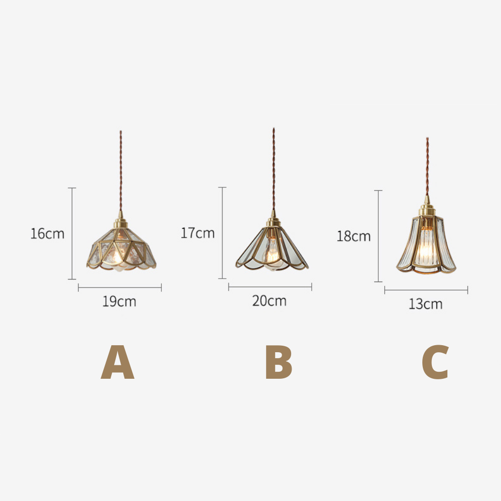 Messing glazen hanglamp - 226GPL