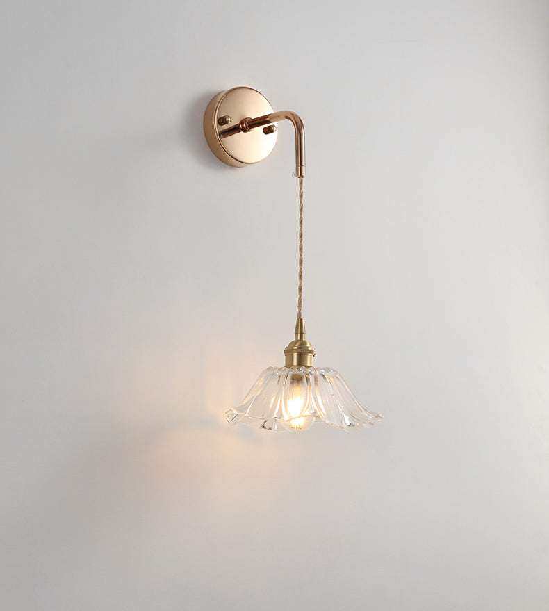 Bloemglas Messing Wandlamp - 203GBWL