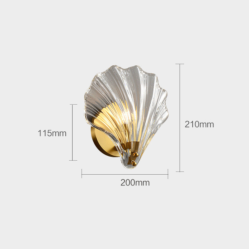 Shell Glas Messing Wandlamp - 202GBWL