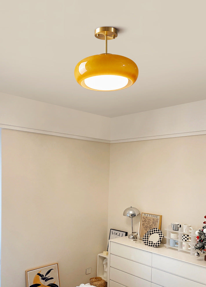 Amberkleurige retro glazen hanglamp - 231GPL