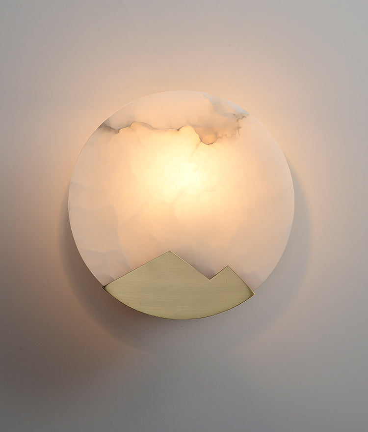Marmeren albasten messing wandlamp - 201MWL