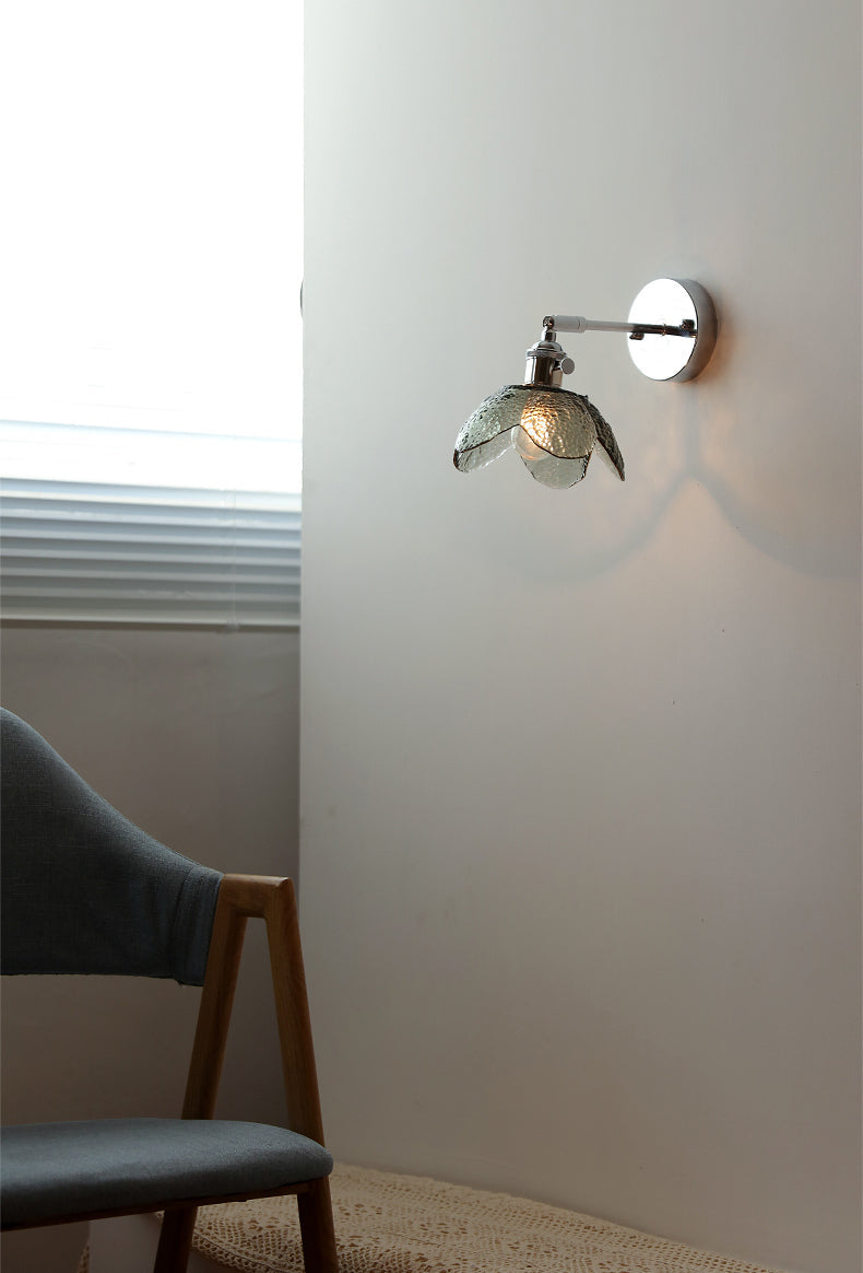 Glazen zilveren wandlamp - 208SST