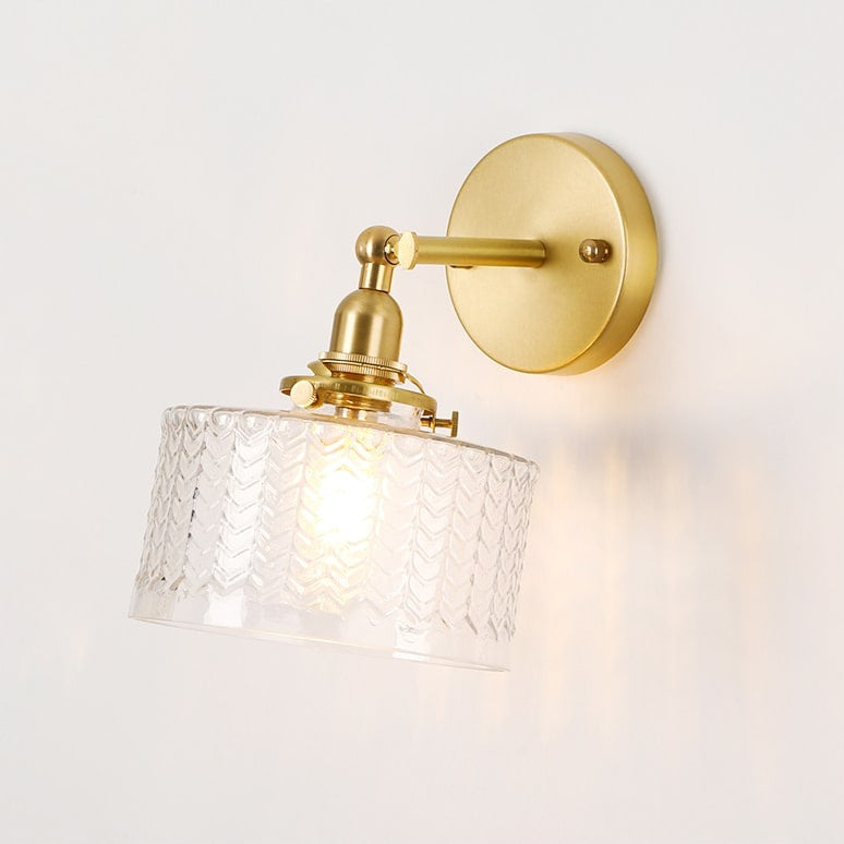 Glazen messing wandlamp - 221GBWL