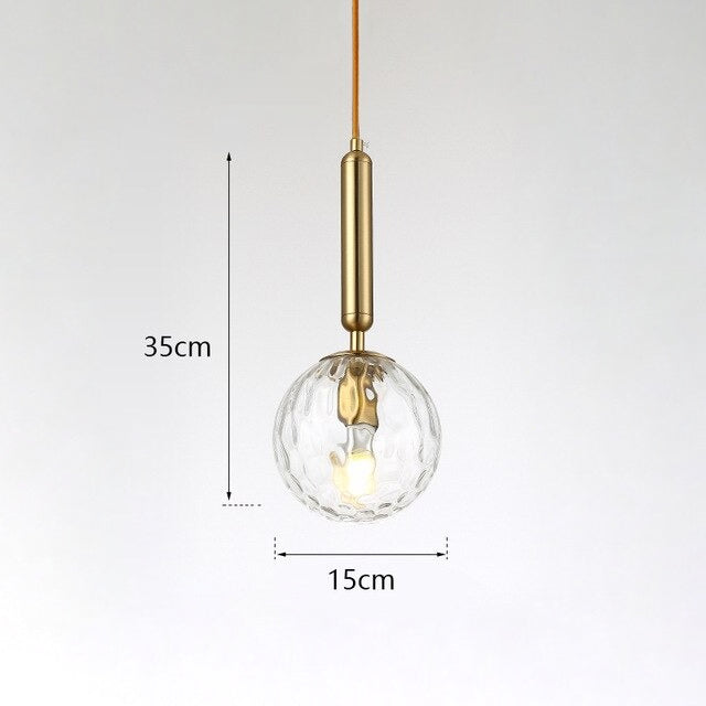Hanglamp van wit matglas en messing - 204GPL