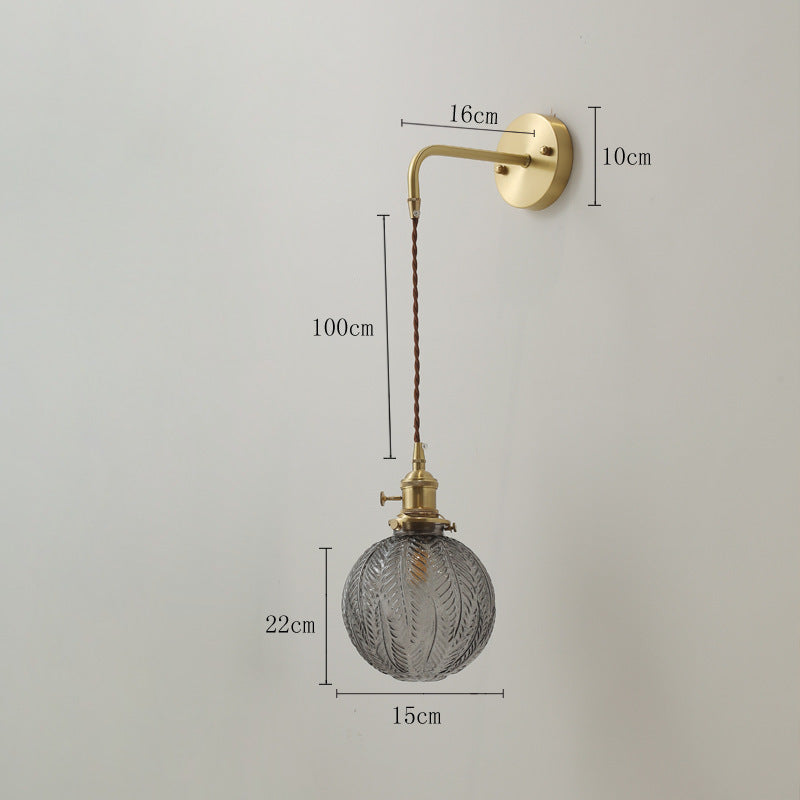 Bloemglas Messing Wandlamp - 205GBWL