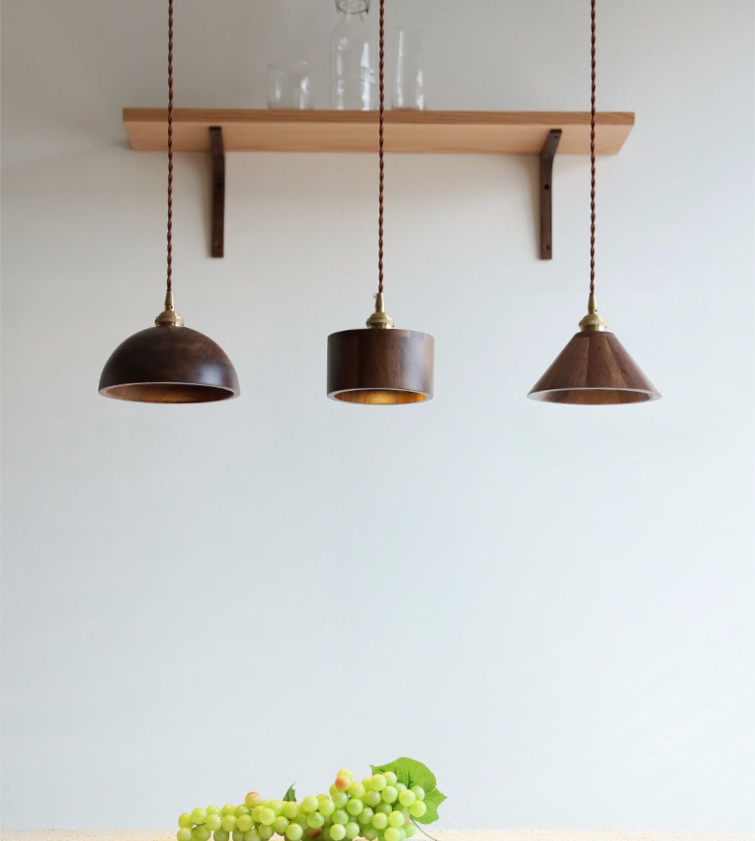 Walnoothouten hanglamp - 106WPL