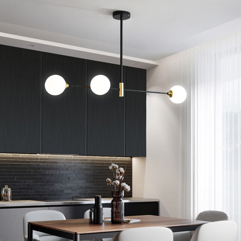 Moderne kroonluchter met doorzichtige, matte bollen - 2LCH2