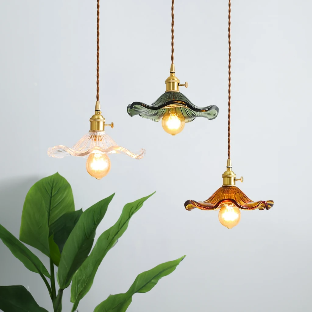 Glazen hanglamp bloem - 224GPL