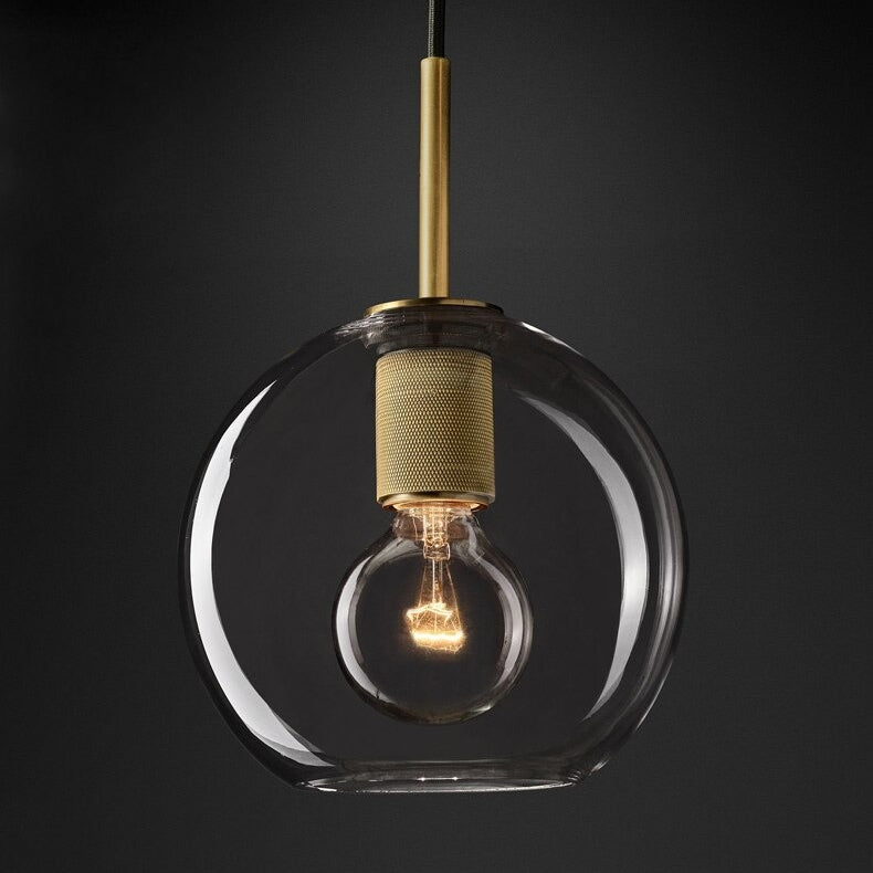 Hanglamp van helder glas, messing - 205GPL