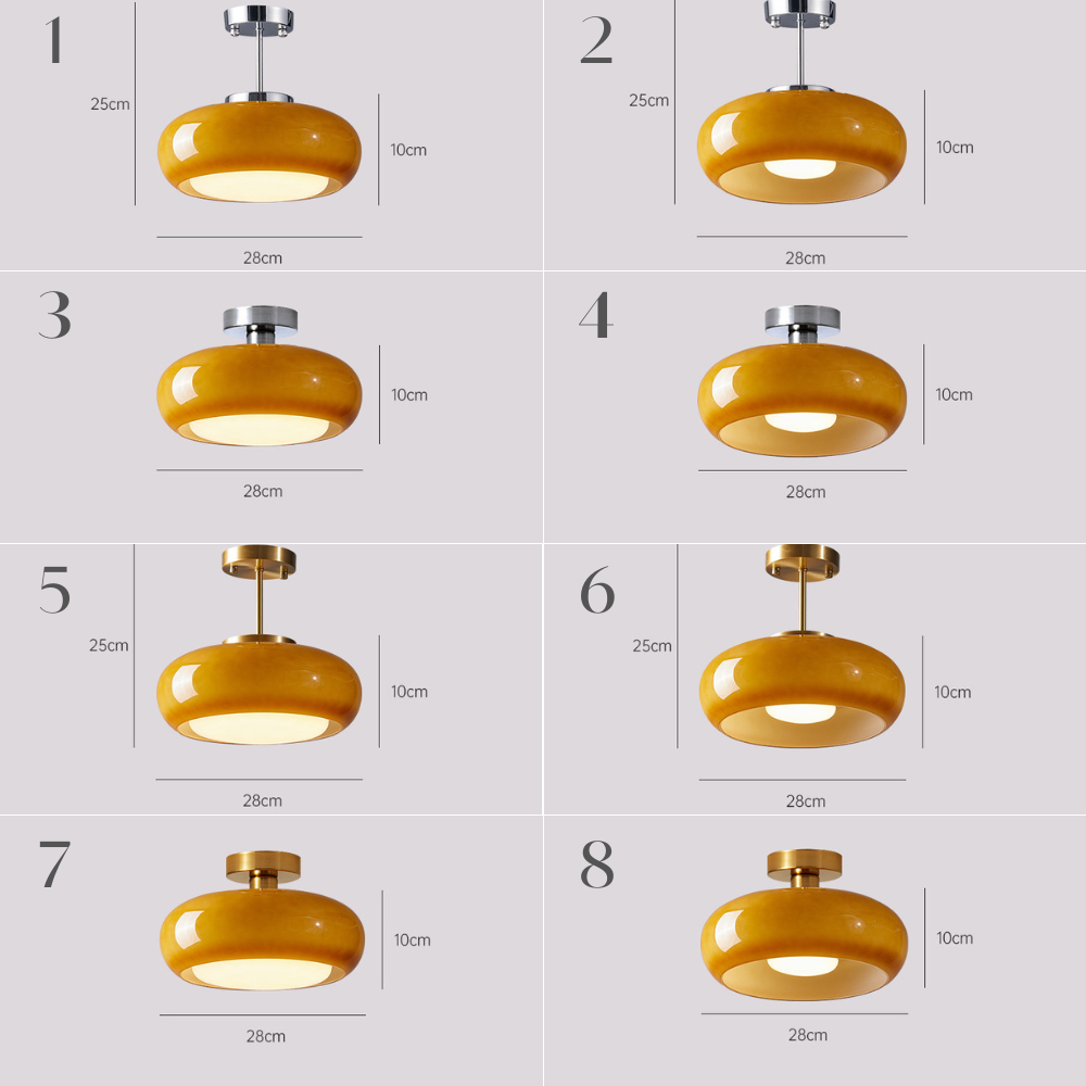 Amberkleurige retro glazen hanglamp - 231GPL
