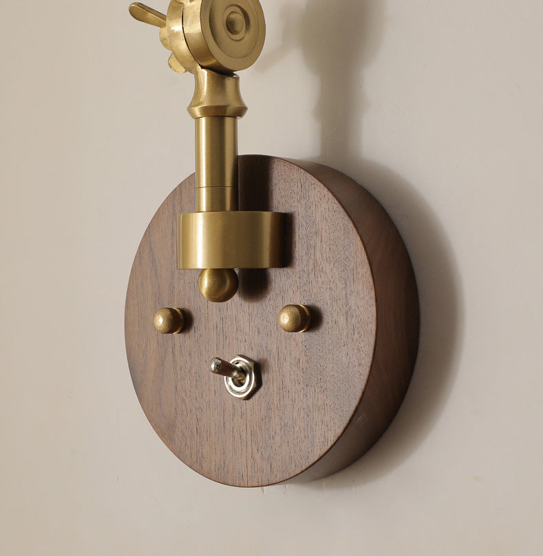 Keramische wandlamp met houten plaat - 111WL