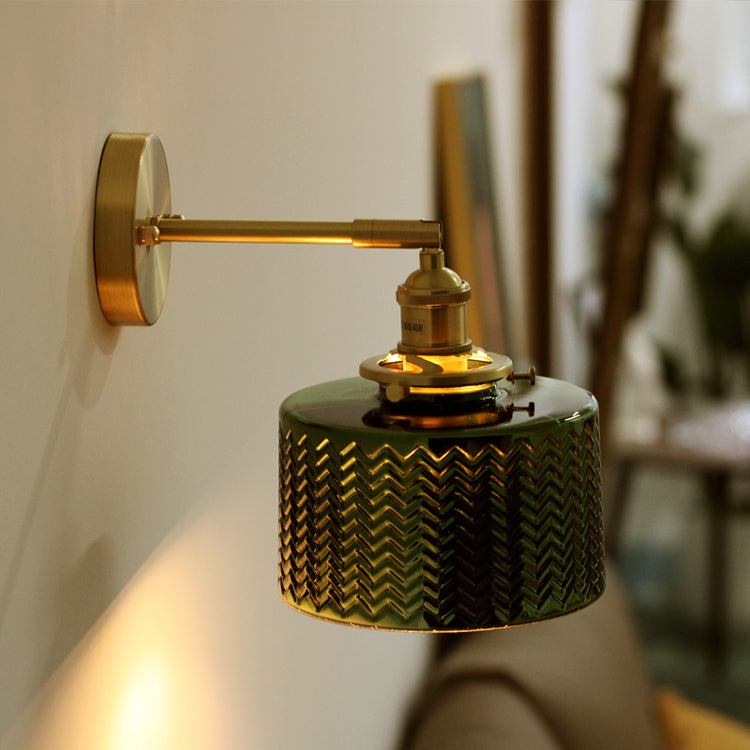 Groen glazen messing wandlamp - 232GBWL