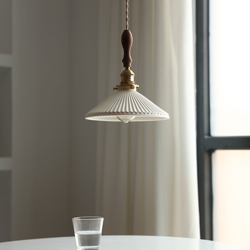 Keramiek Hout Messing Hanglamp - 108PL