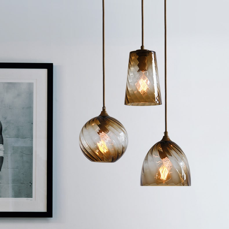 Gebogen glazen hanglamp - 201GPL