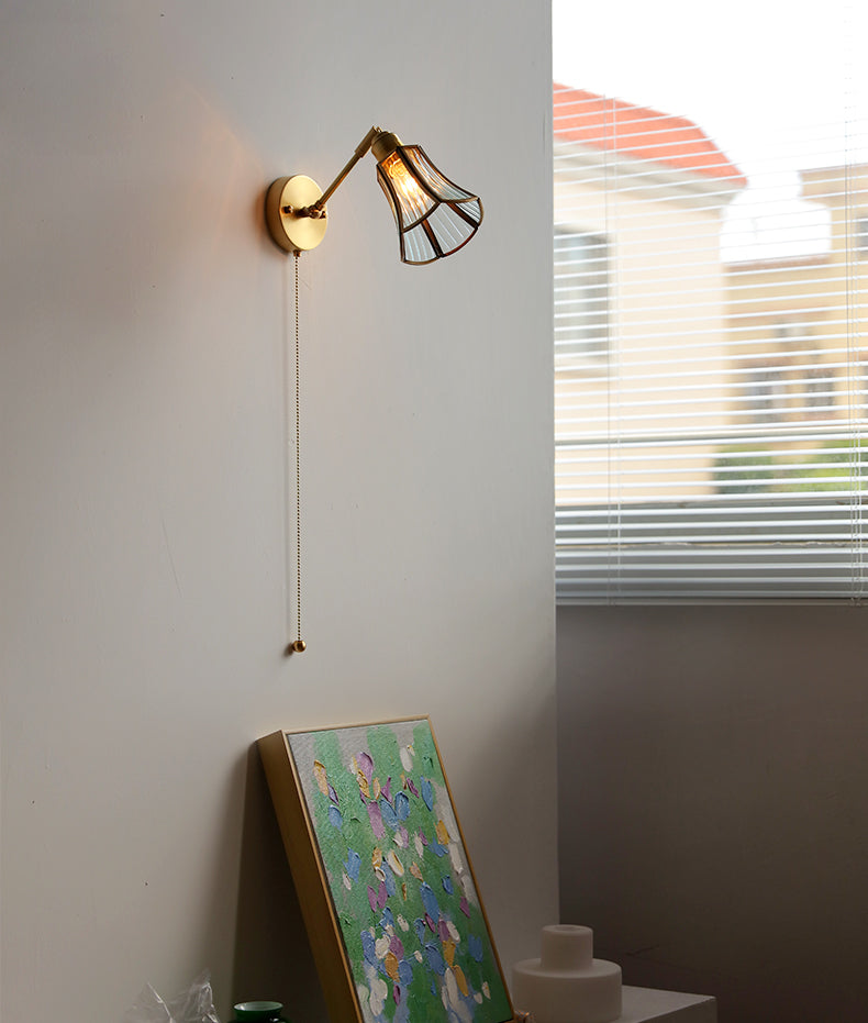Glazen messing wandlamp - 206GBWL