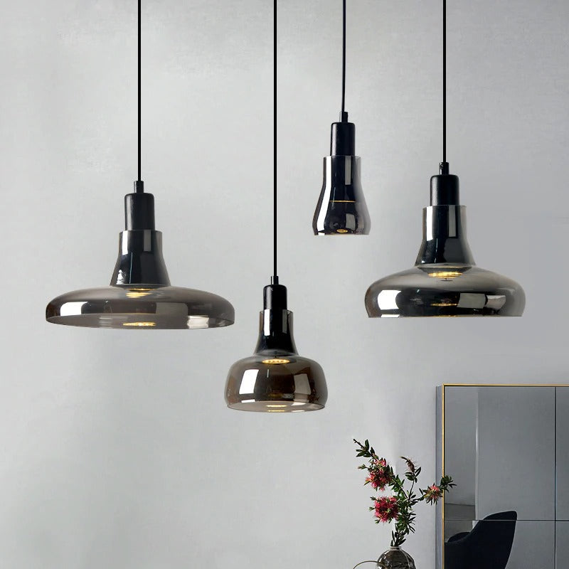 Hanglamp van zwart parelglas - 104PL