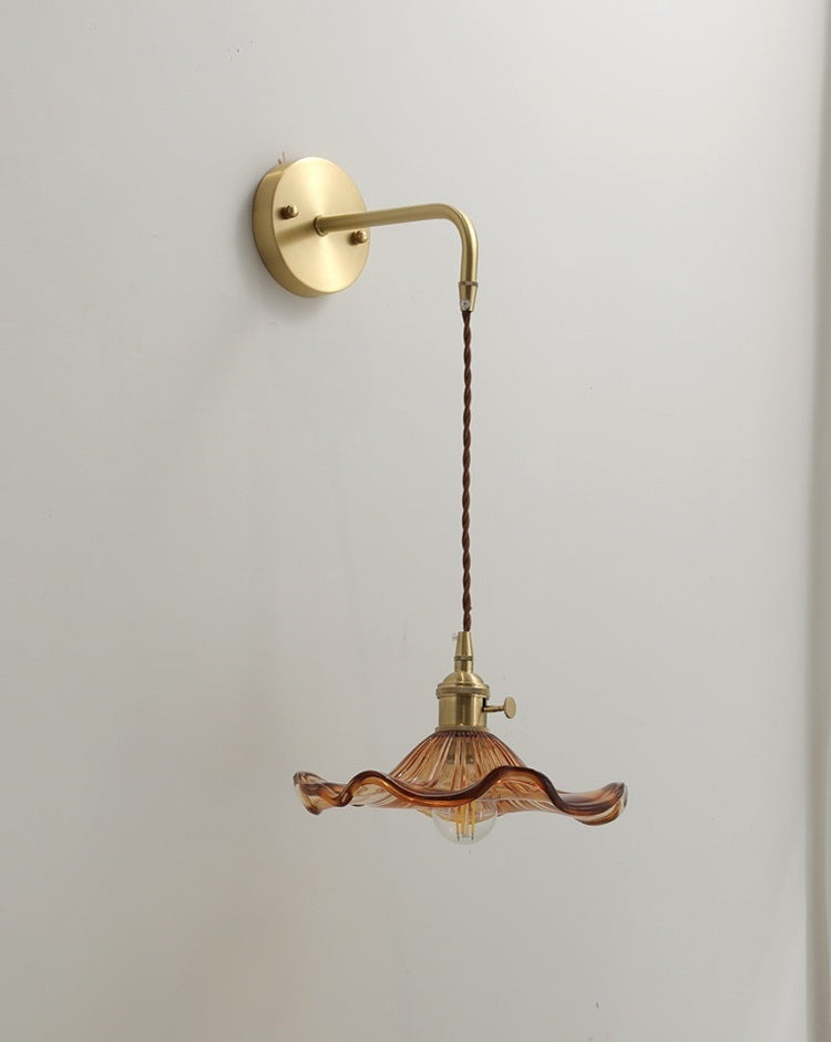 Bloemglas Messing Wandlamp - 209GBWL
