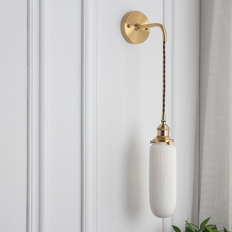 Witte keramische wandlamp - 203ST