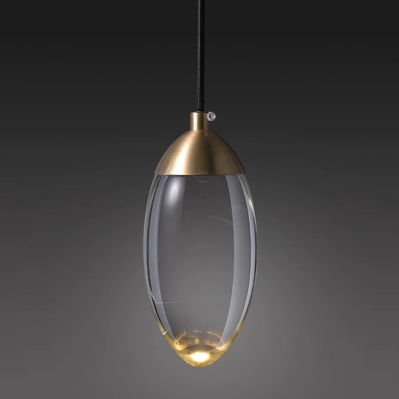 Eivormige messing kristallen hanglamp - 102CL