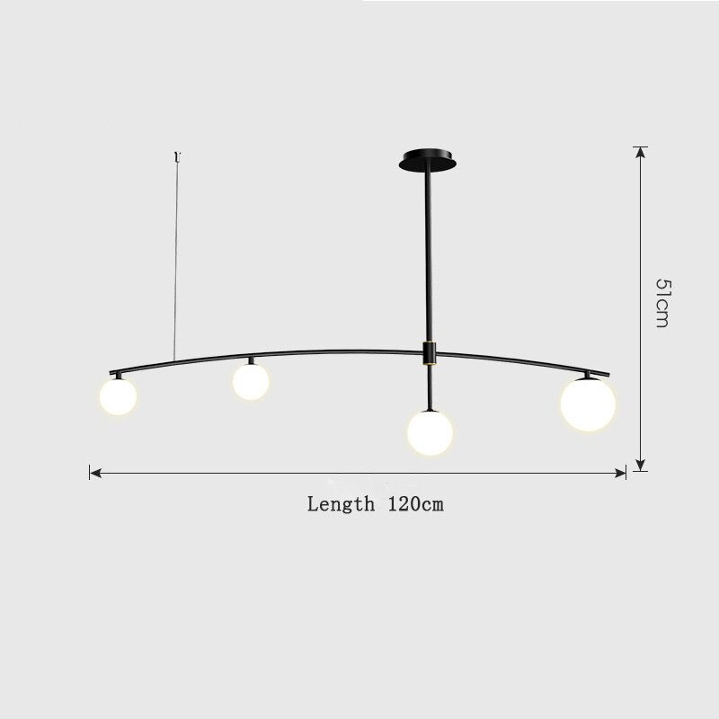 Zwarte moderne kroonluchter met matte bollen - 1LCH3