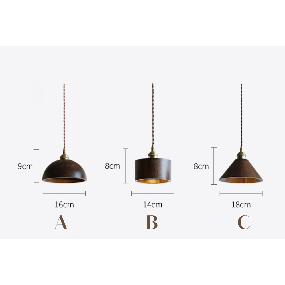 Walnoothouten hanglamp - 106WPL