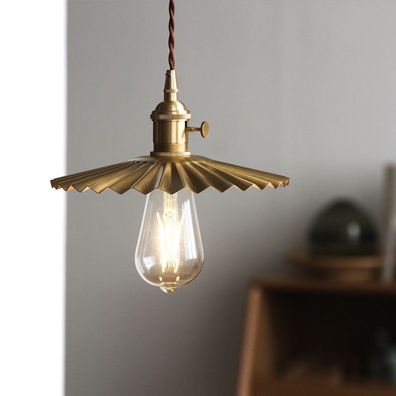 Gecanneleerde messing hanglamp - 102PL