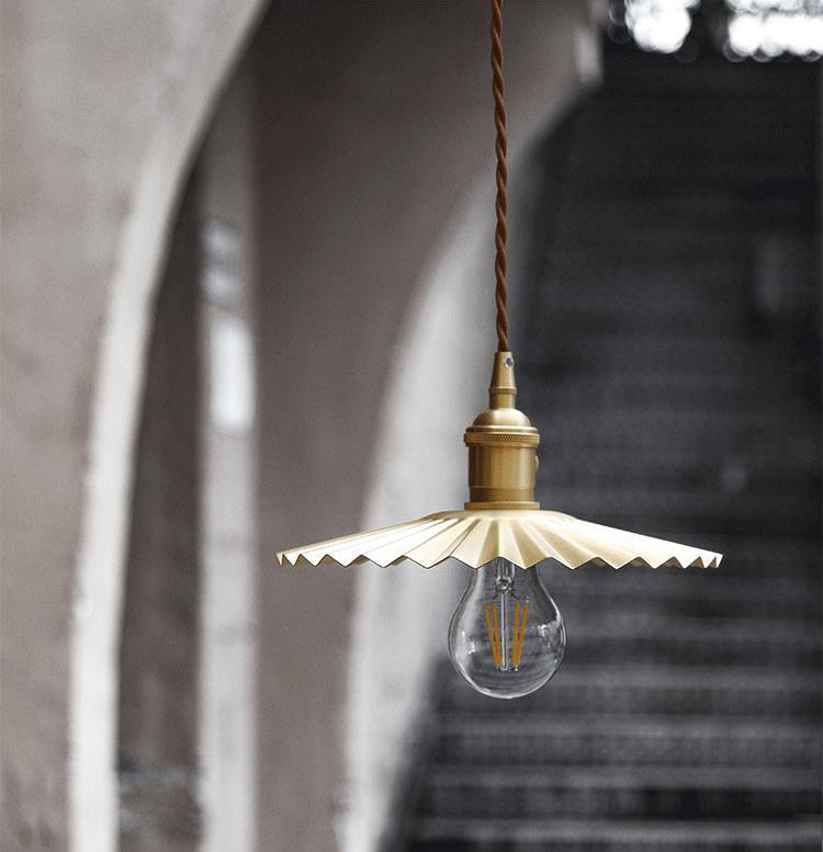 Gecanneleerde messing hanglamp - 102PL