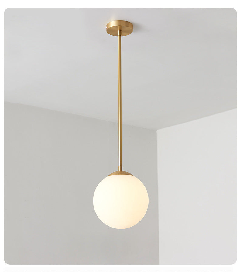 Hanglamp van wit matglas en messing - 202GPL