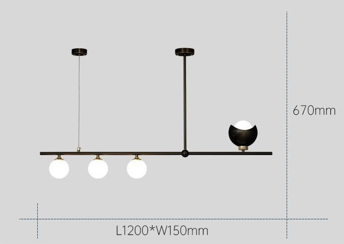 Moderne kroonluchter met matte bollen - 1CH7