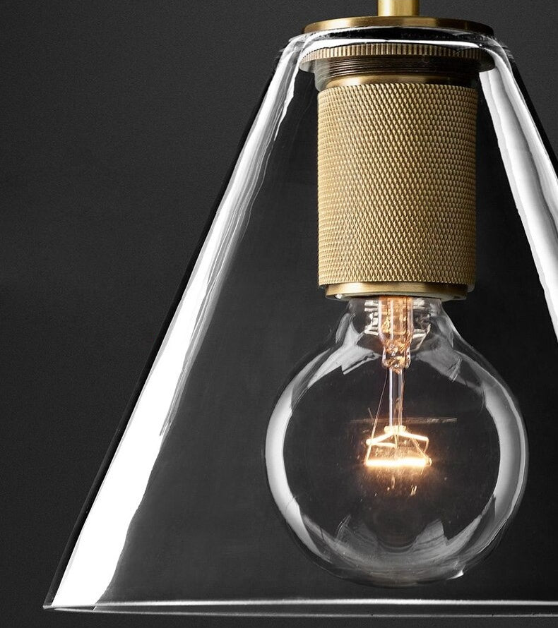 Hanglamp van helder glas, messing - 205GPL