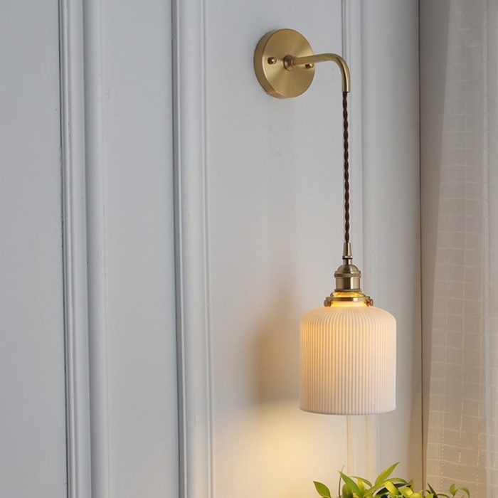 Witte keramische wandlamp - 203ST