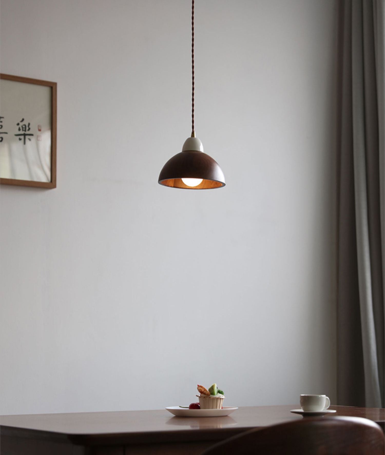 Walnoothouten hanglamp - 105WPL