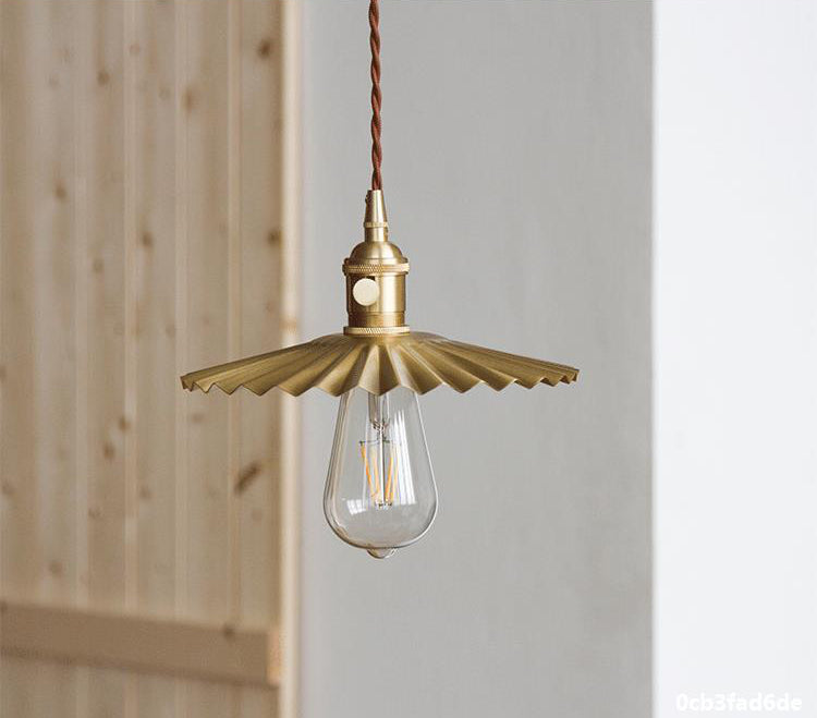 Gecanneleerde messing hanglamp - 102PL