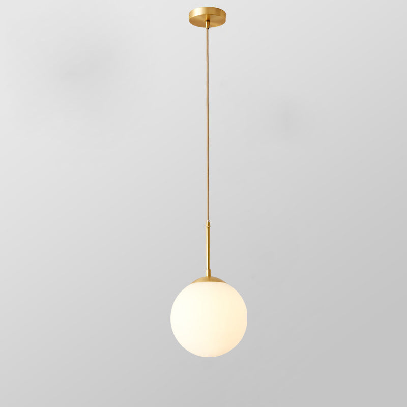 Hanglamp van wit matglas en messing - 202GPL