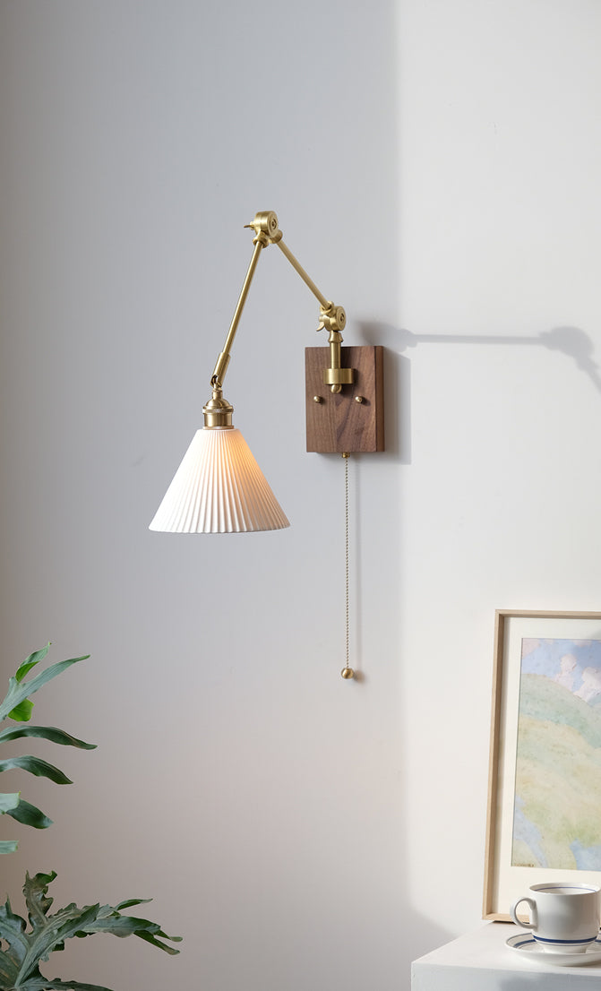 Hout Glas Keramiek Wandlamp - 122WL