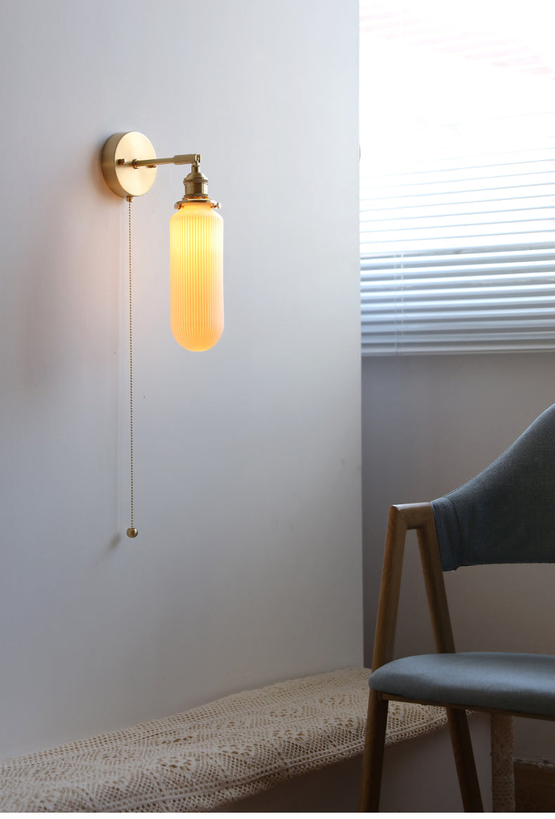 Witte keramische messing wandlamp schans - 208ST
