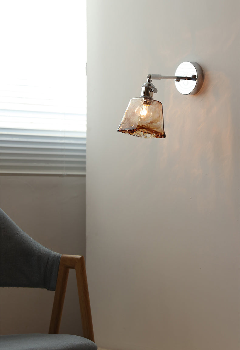 Glazen zilveren wandlamp - 207SST