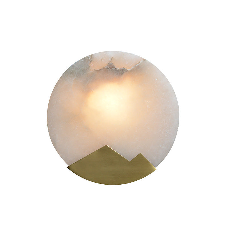 Marmeren albasten messing wandlamp - 201MWL