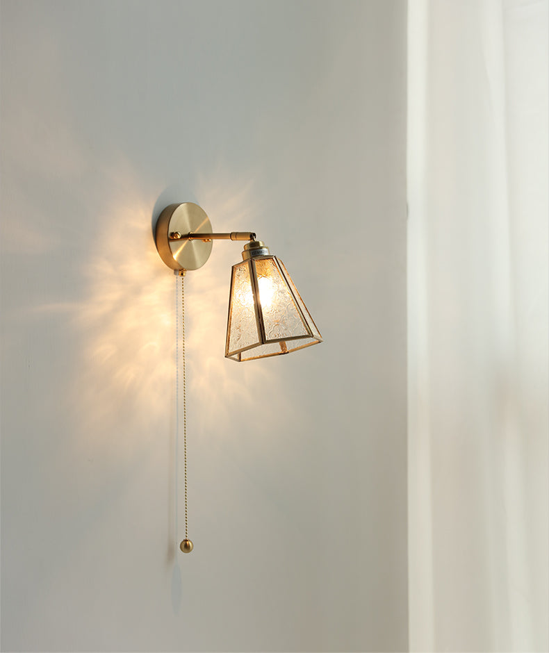 Glazen Messing Wandlamp - 204GBWL