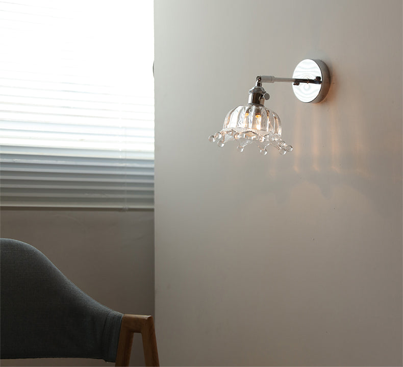 Glazen zilveren wandlamp - 207SST