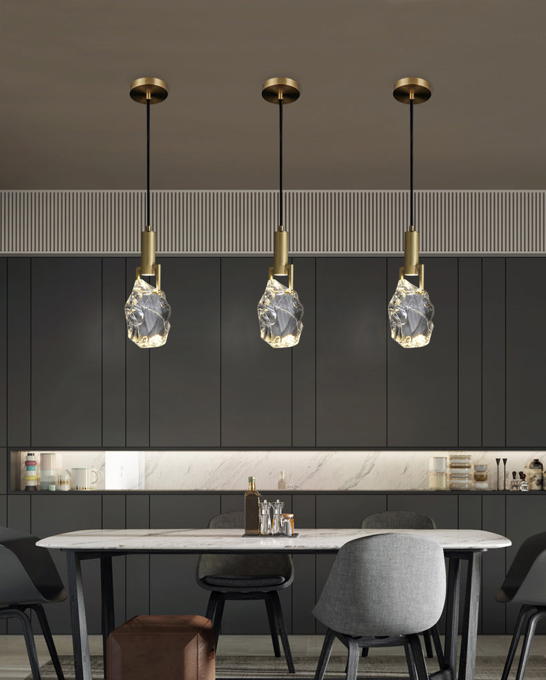 Sfeervolle messing kristallen hanglamp - 101CL